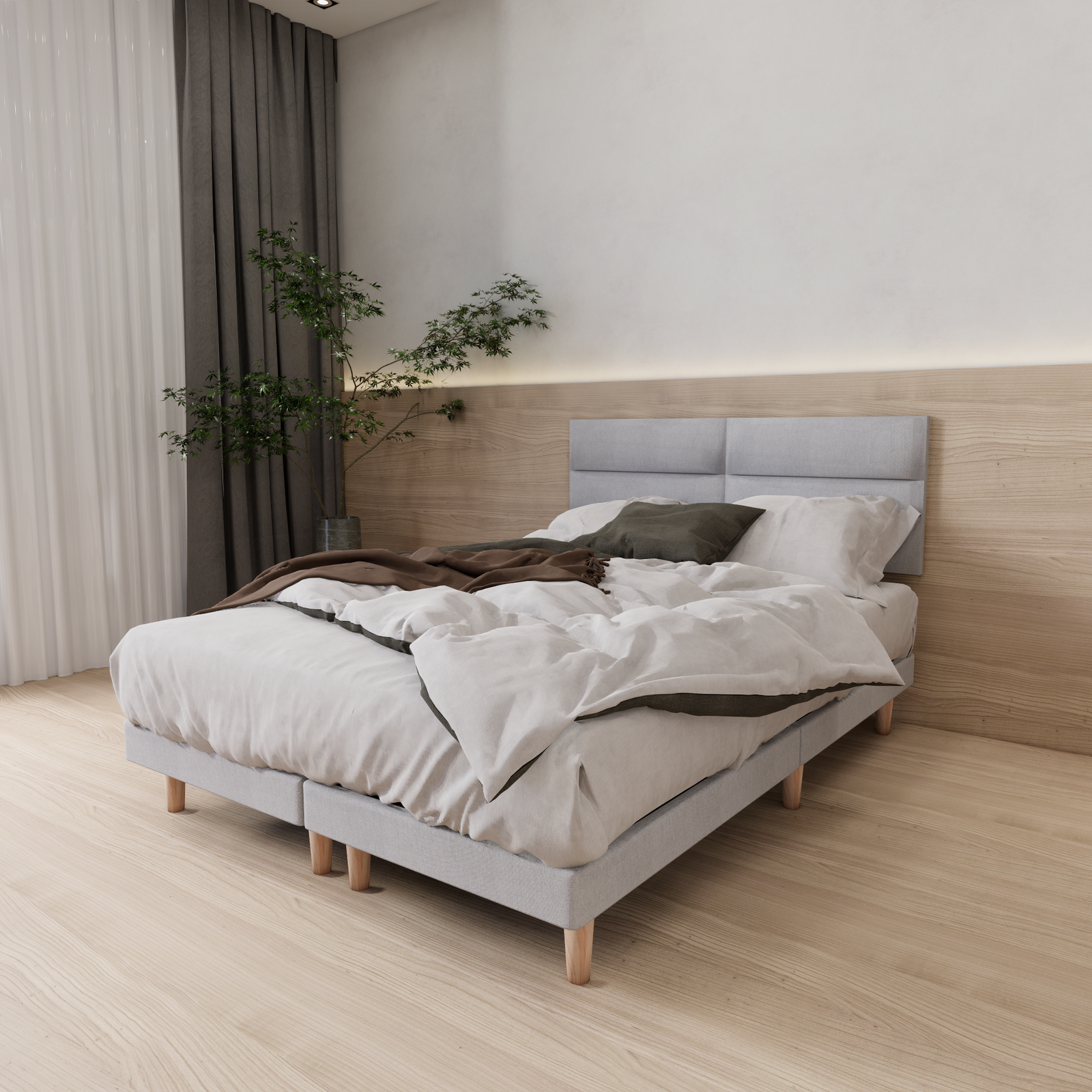 Cama Modular Cairo Lino Gris