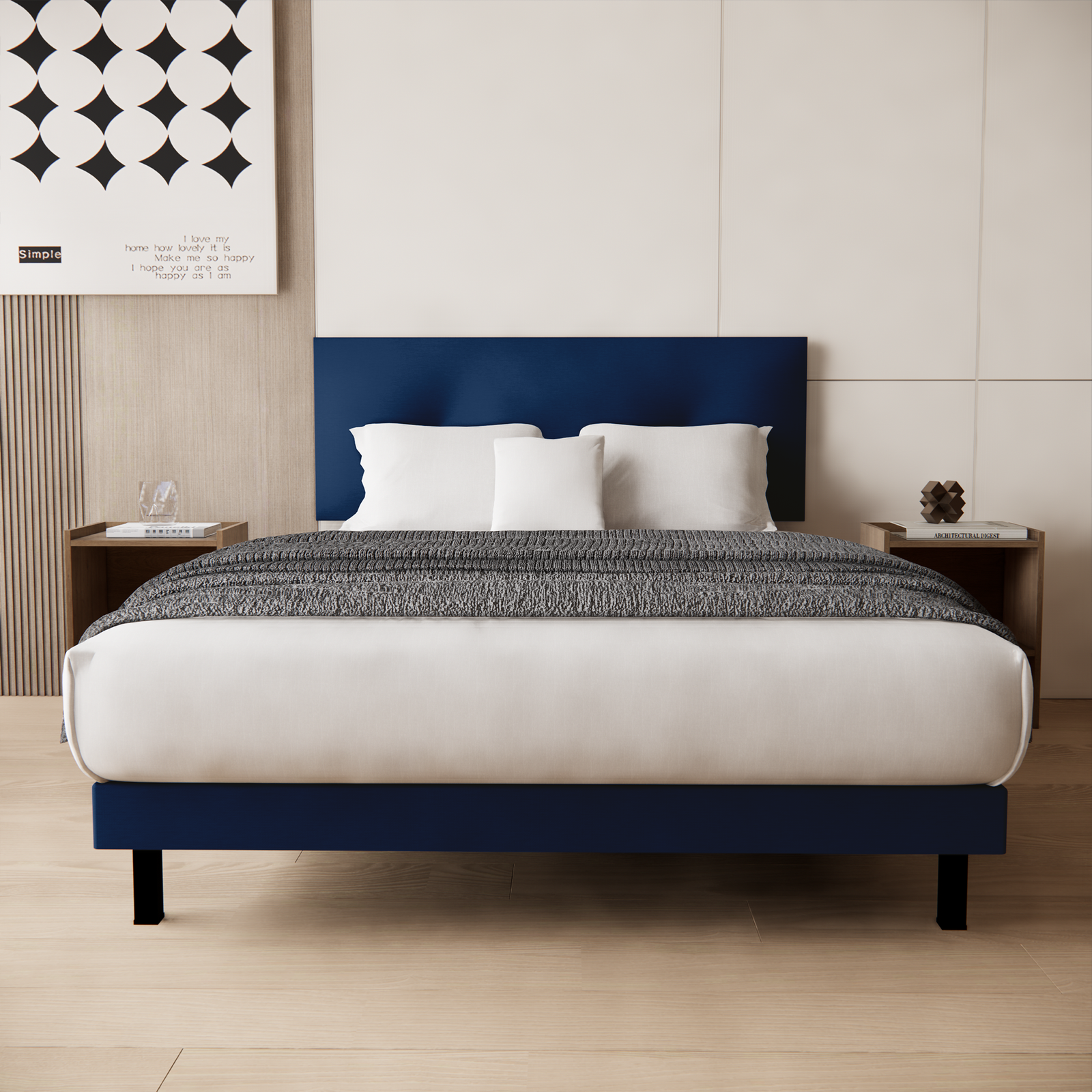 Cama y Buros Urban Lino Azul