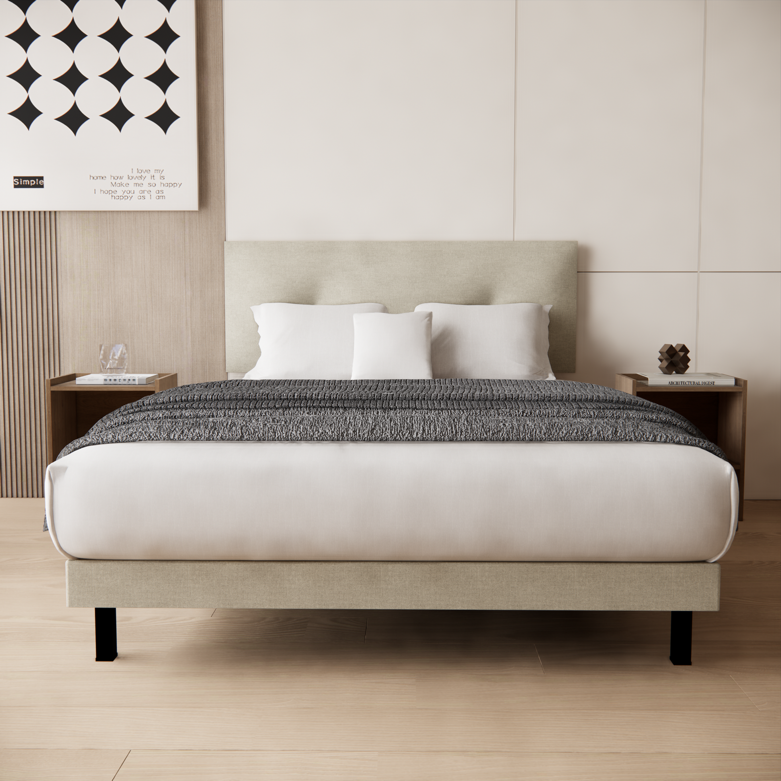 Cama y Buros Urban Lino Beige