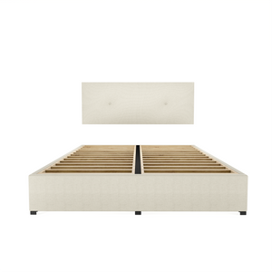 Recamara Armable Base Cama Box Cabecera Urban Lino Beige