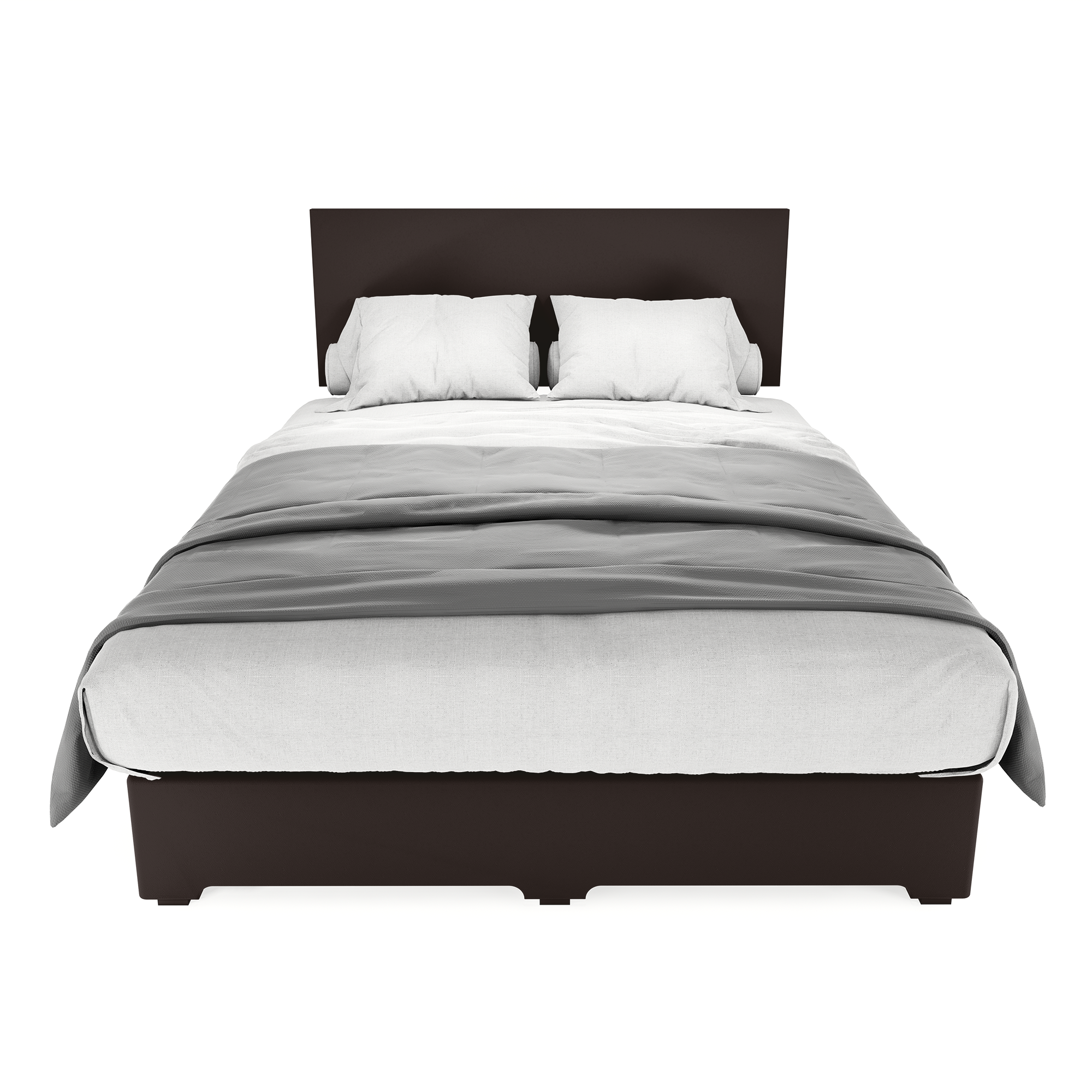 Recamara Base Cama Box Cabecera Urban Vinil Chocolate