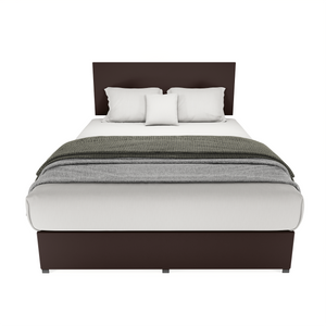 Recamara Armable Base Cama Box Cabecera Urban Vinil Chocolate