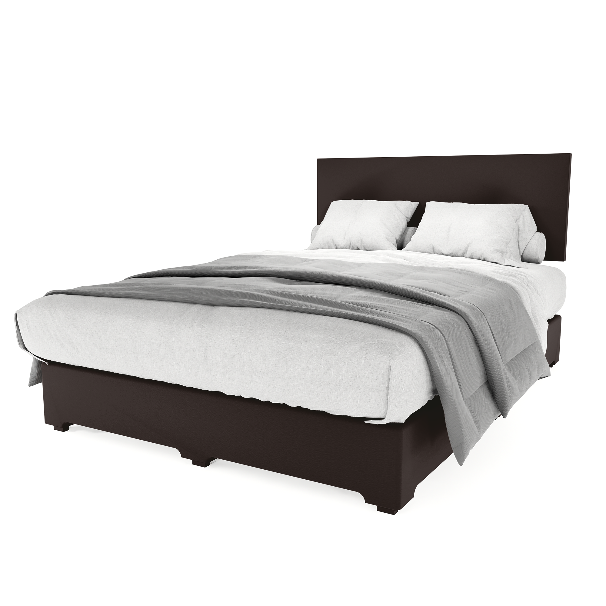 Recamara Base Cama Box Cabecera Urban Vinil Chocolate