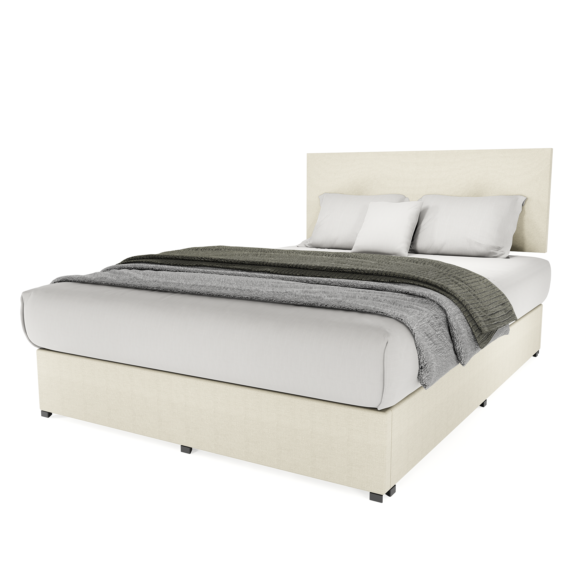 Recamara Armable Base Cama Box Cabecera Urban Lino Beige