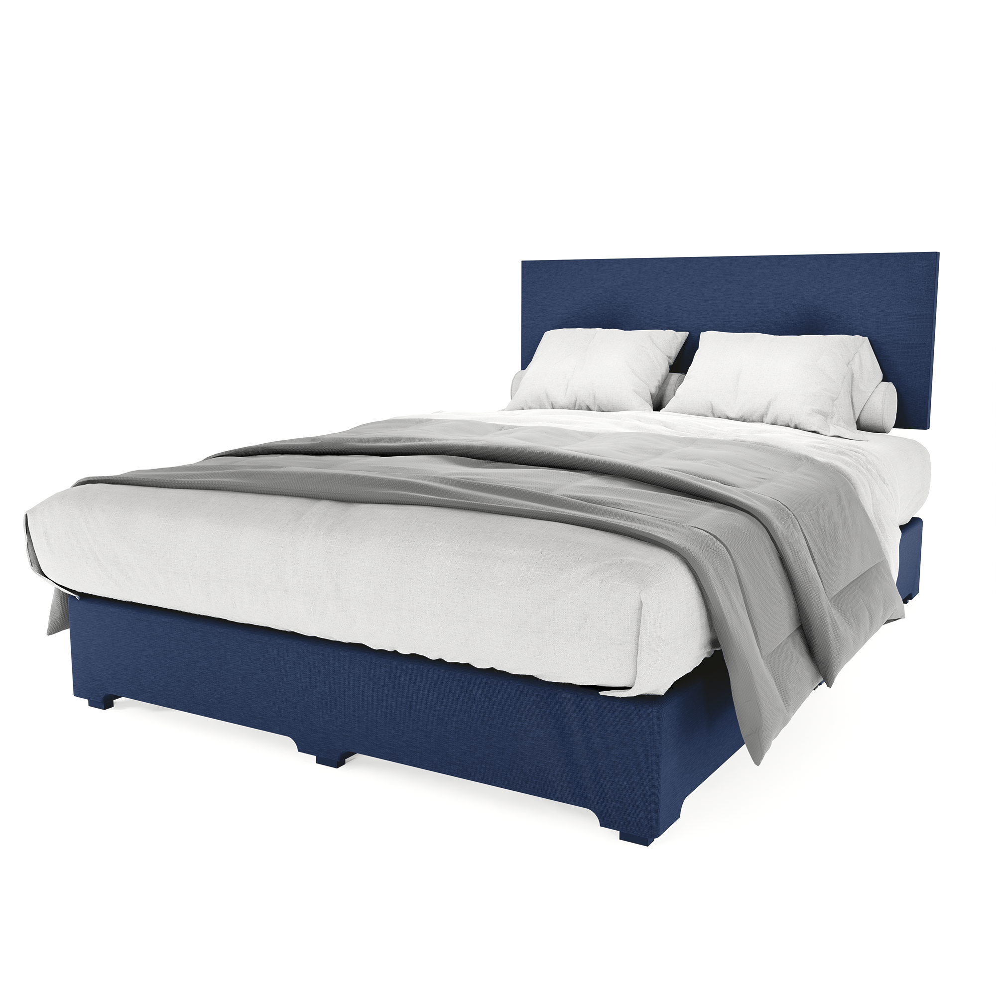 Recamara Base Cama Box Cabecera Urban Lino Azul