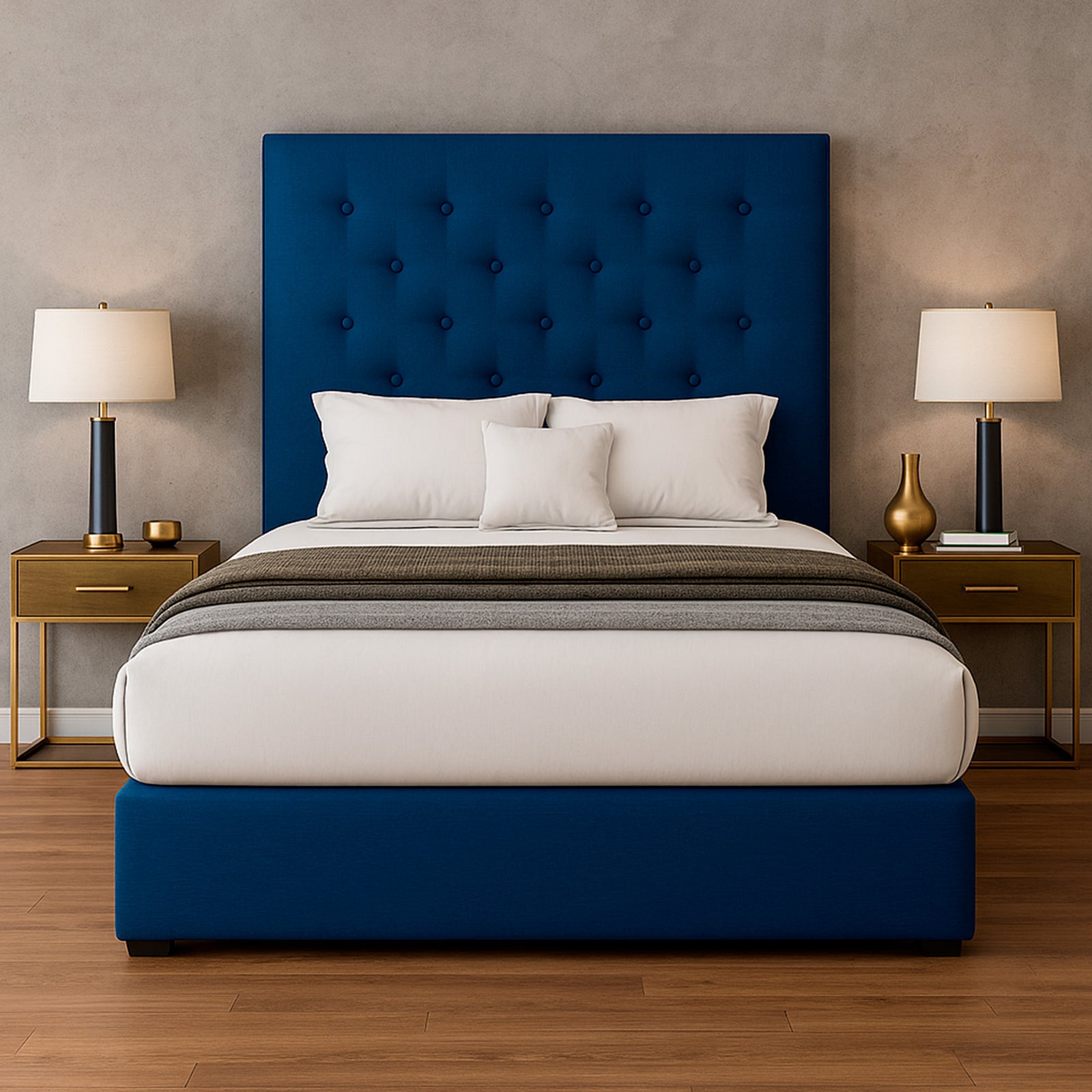 Cama Armable Quintana Lino Azul