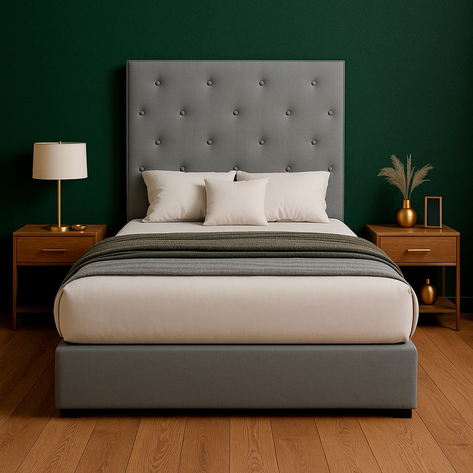 Cama Armable Quintana Lino Gris