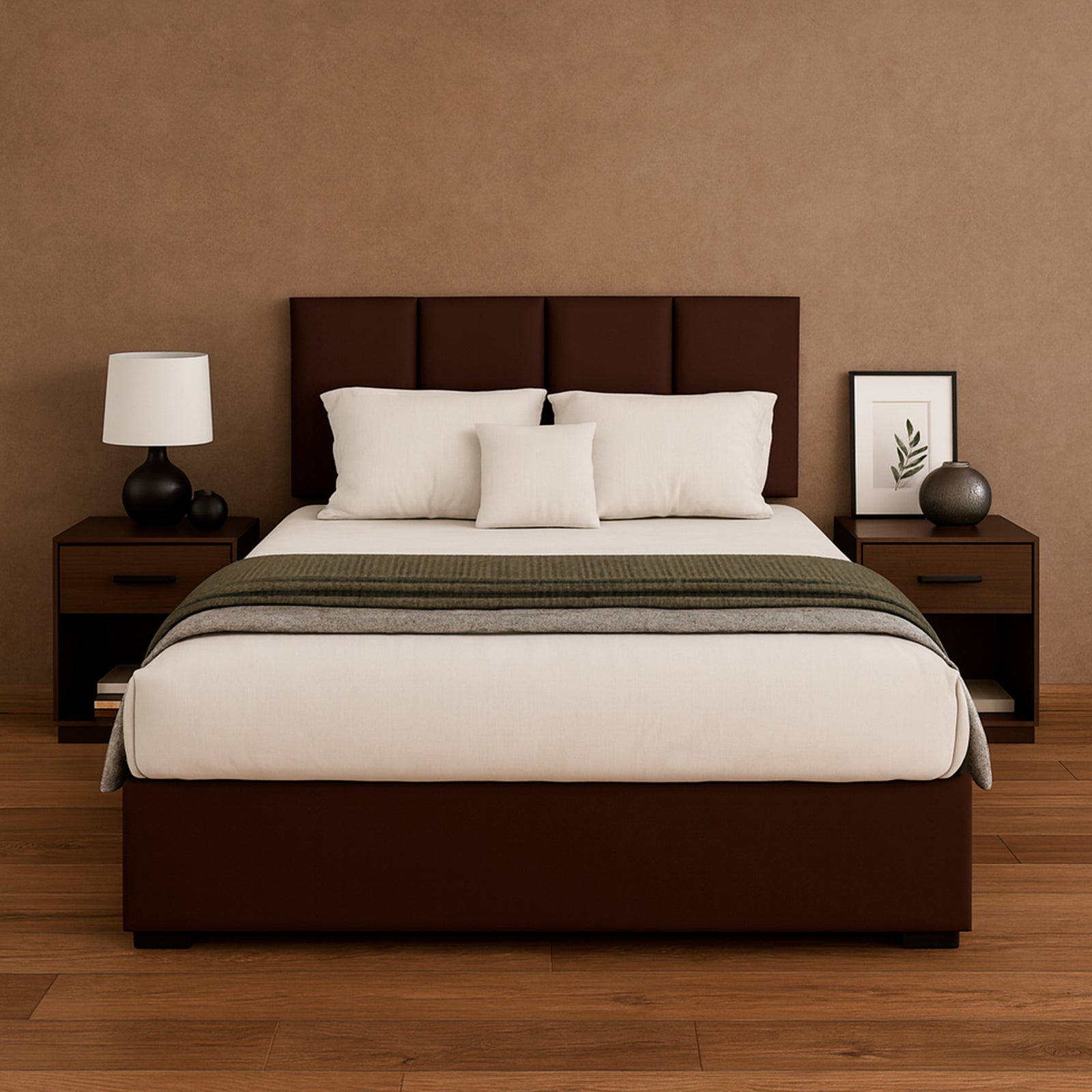 Cama Armable Napoles Vinil Chocolate
