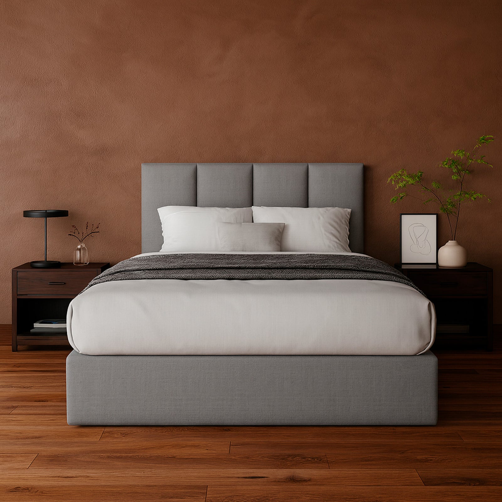 Cama Armable Napolés Lino Gris