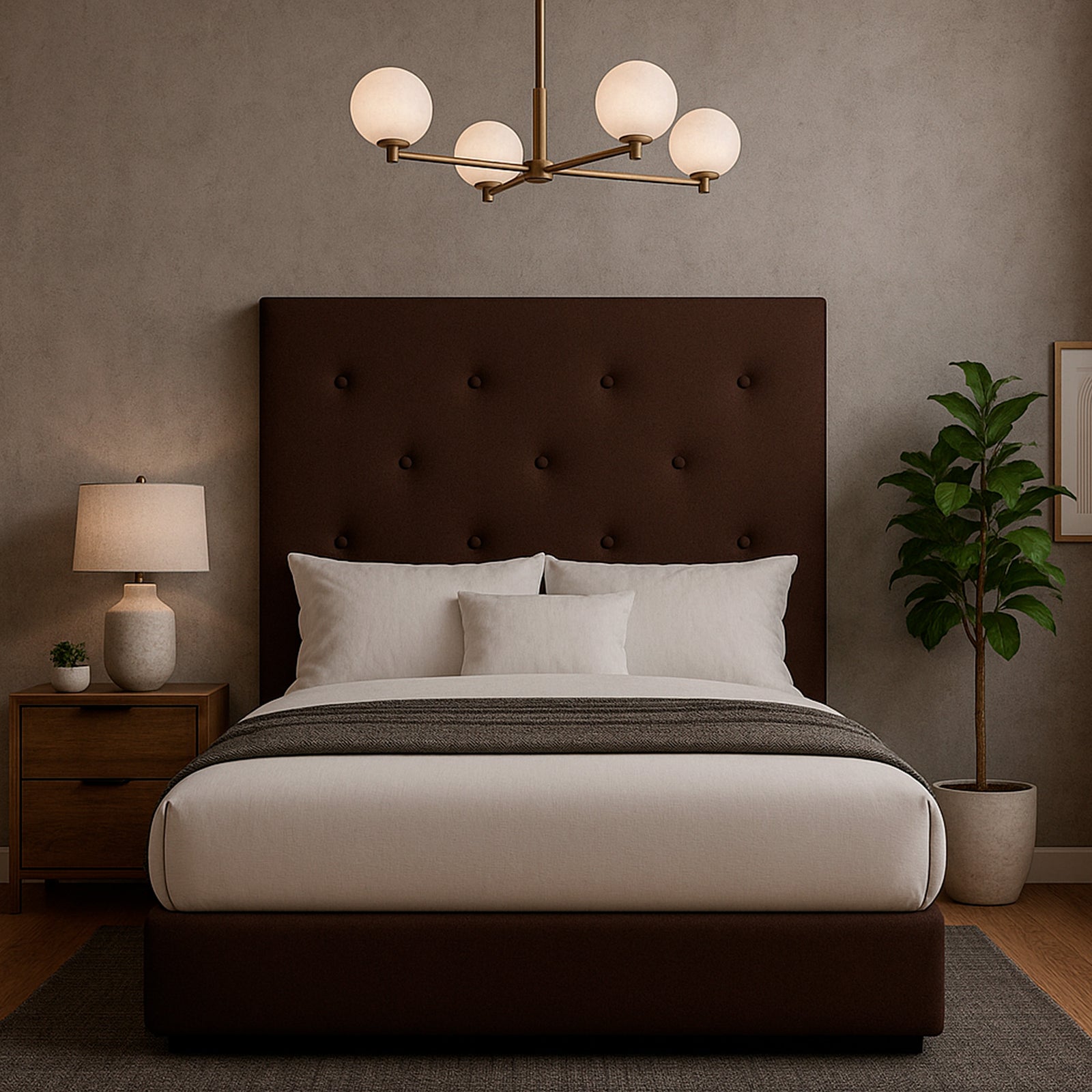 Cama Armable Quintana Vinil Chocolate