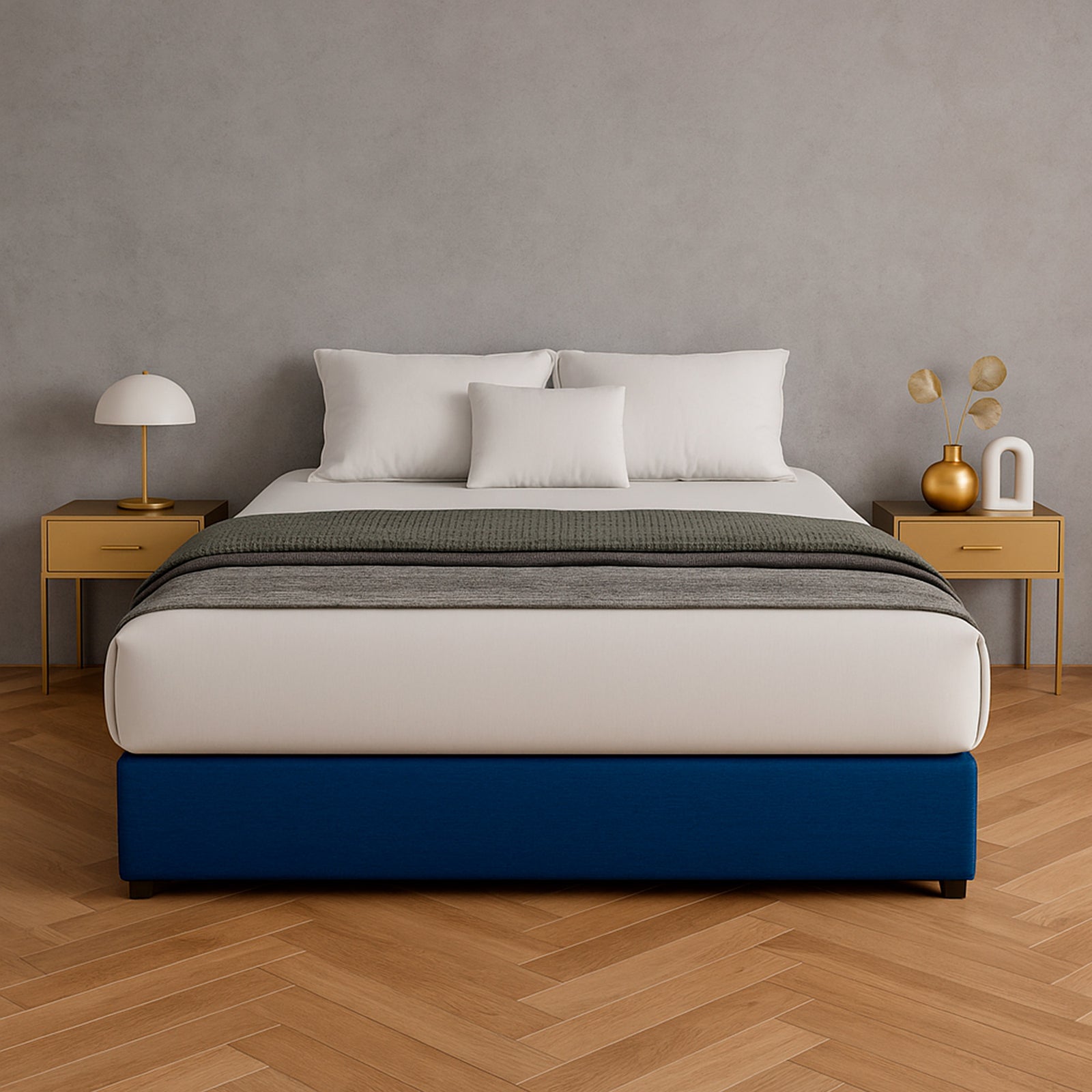 Base de Cama Roma Lino Azul