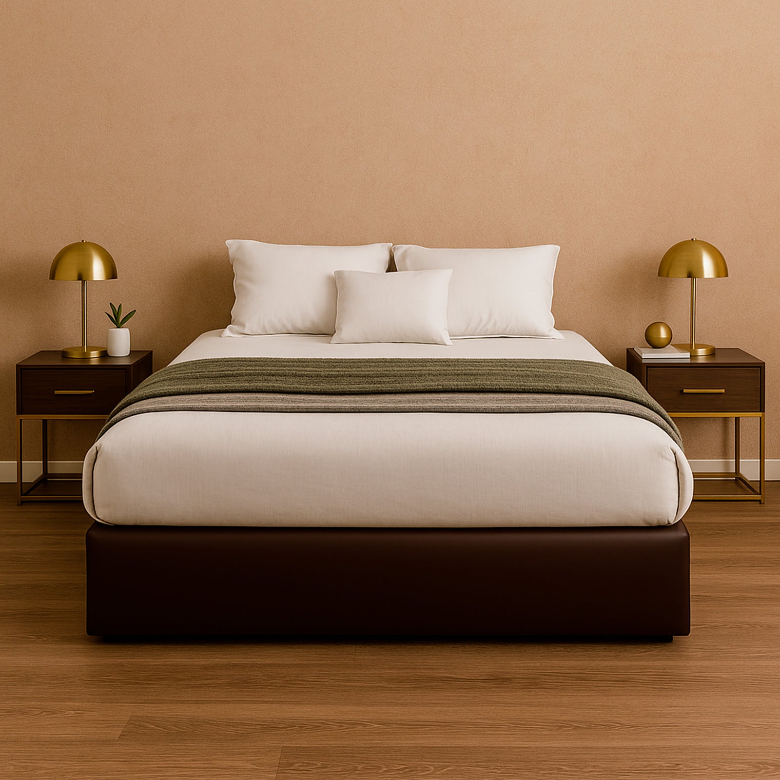Base de Cama Roma Vinil Chocolate